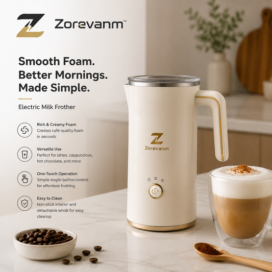 Zorevanm™ AeroFoam Barista Electric Milk Frother