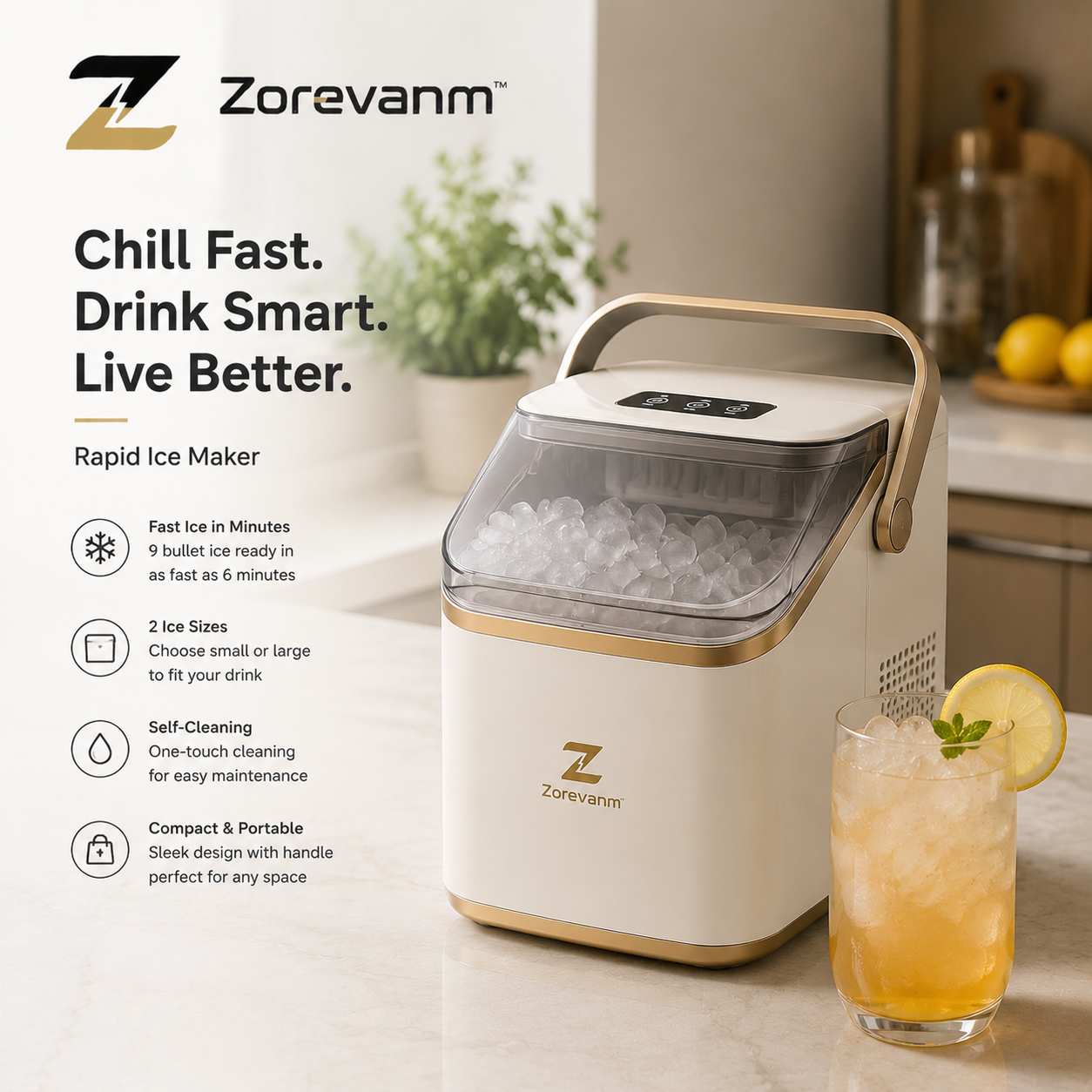 Zorevanm™ ChillCore Rapid Ice Maker Pro