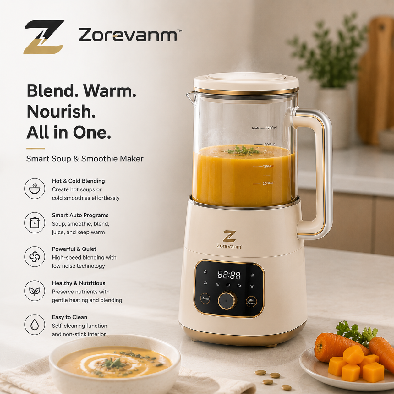 Zorevanm™ HeatBlend Smart Soup & Beverage System